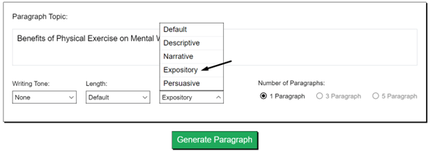 Choose Paragraph Writing Style Example